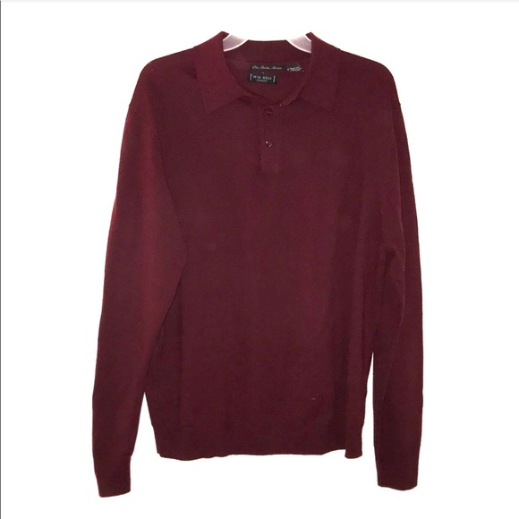 Merino Wool Maroon button pullover sweater. - Picture 1 of 4
